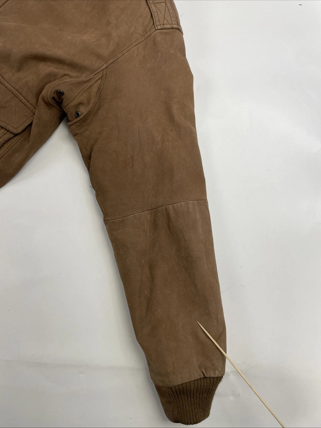 Vintage Sea Dream Leather Suede Bomber Jacket Size Medium Brown