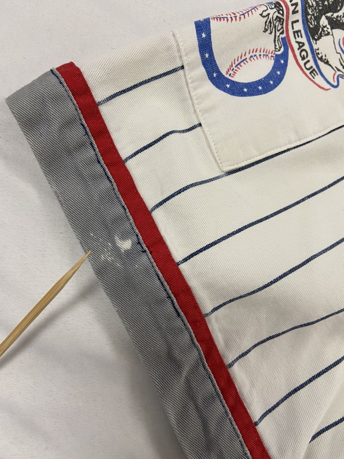 Vintage New York Yankees Script Starter Baseball Jersey Medium Pinstripe MLB