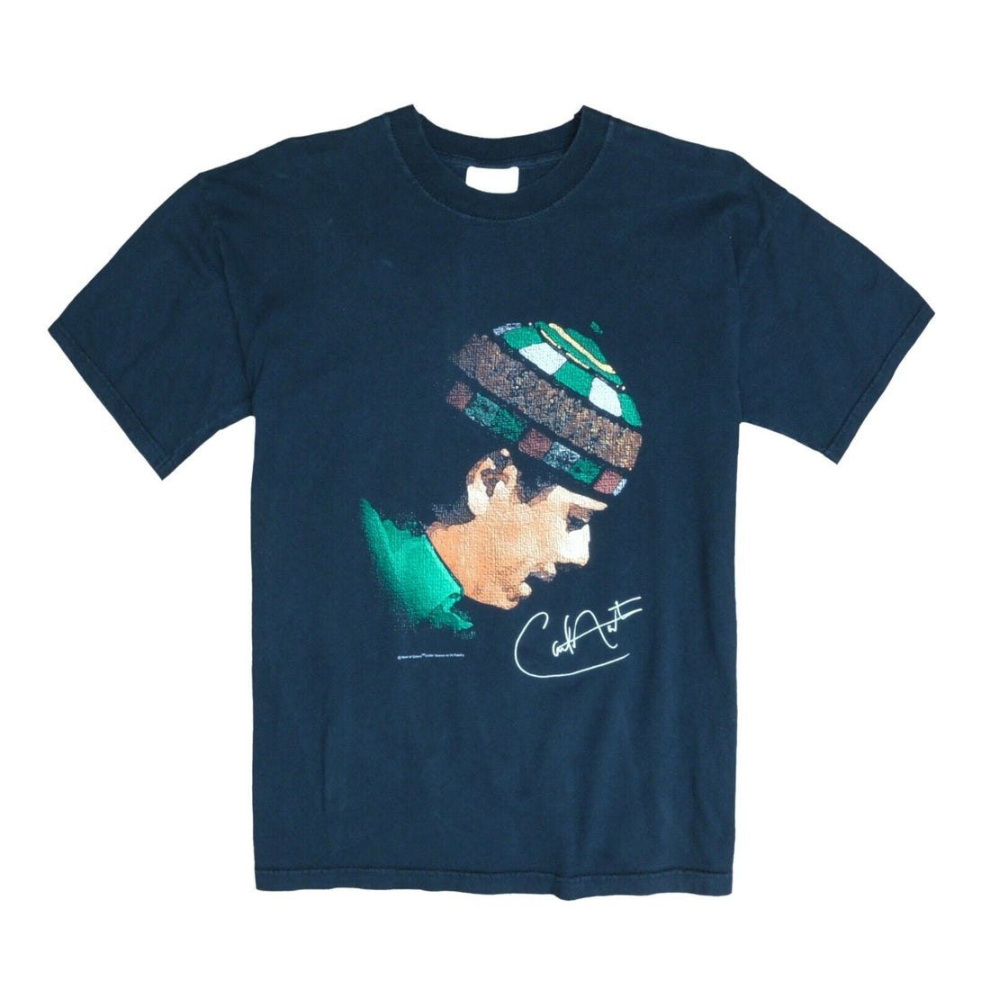 Vintage Carlos Santana T-Shirt Size Medium Black Band Tee 90s