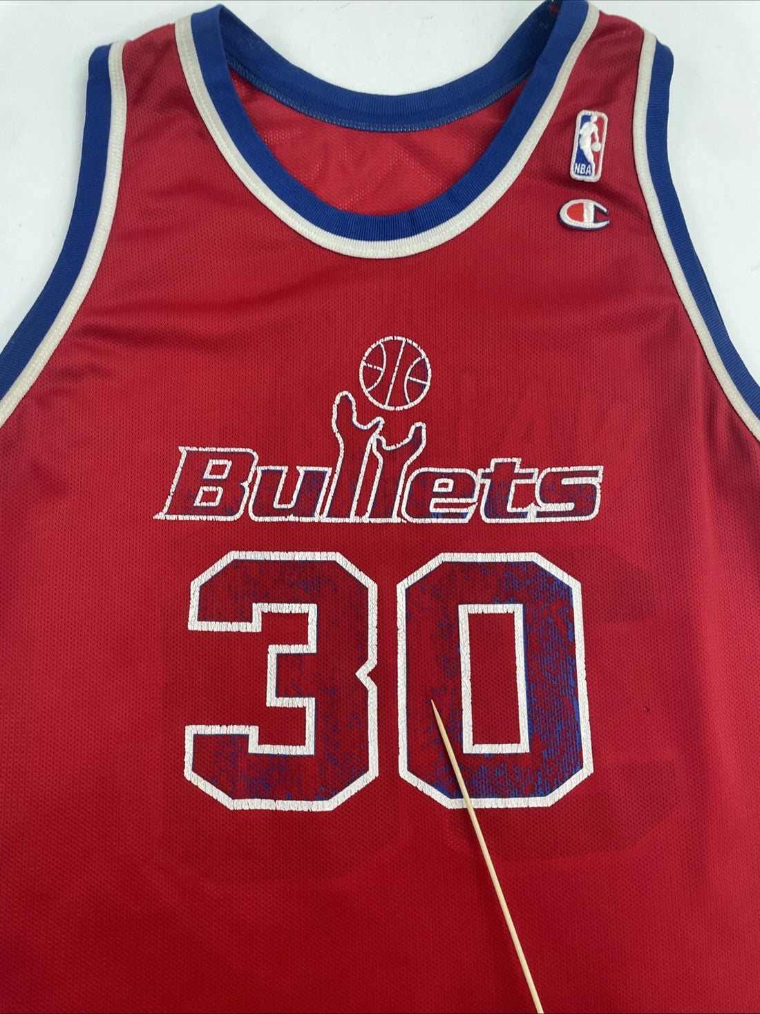 Vintage Washington Bullets Rasheed Wallace Champion Jersey Size 48 NBA