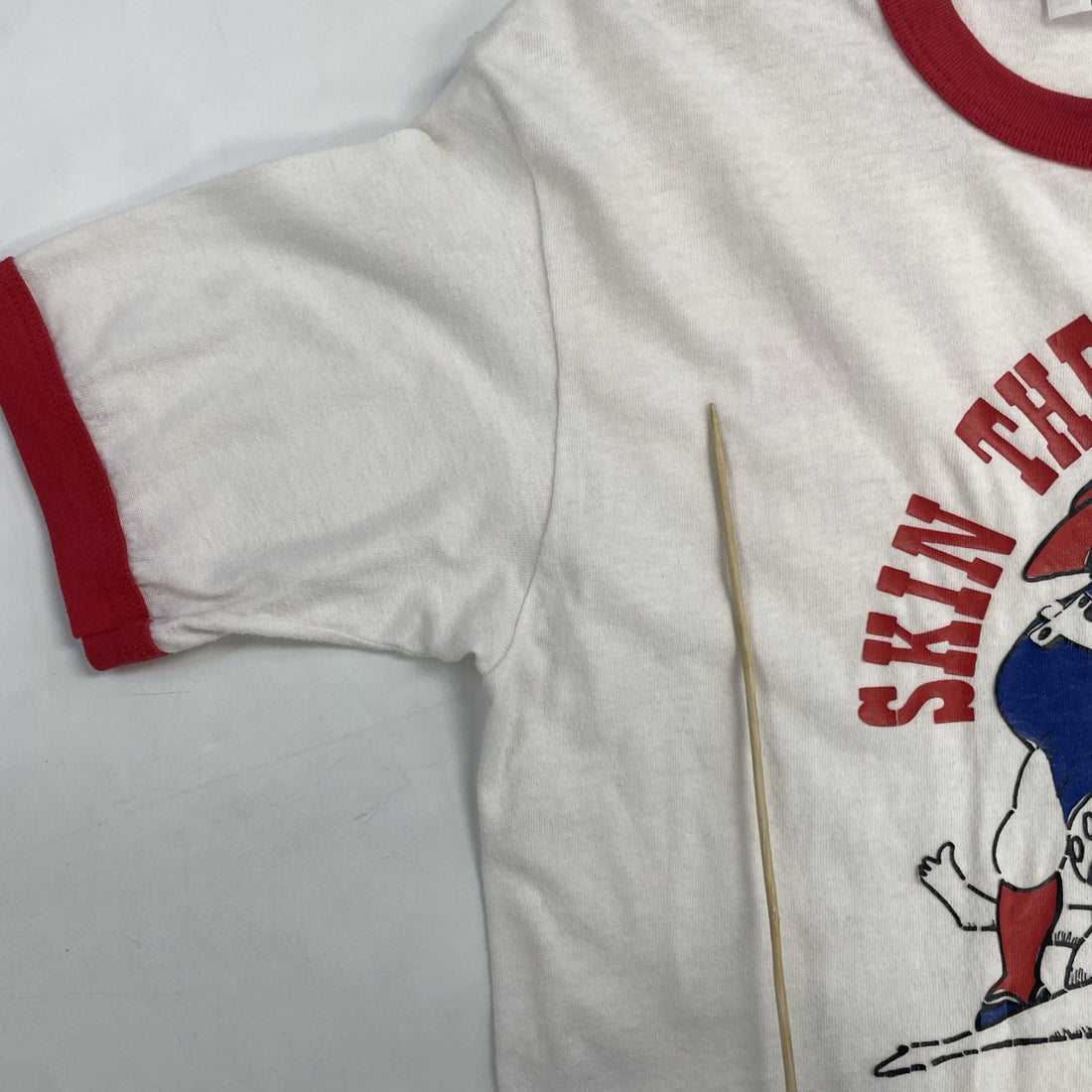 Vintage Patriots Skin The Bears Super Bowl XX Ringer T-Shirt Medium 1986 80s NFL