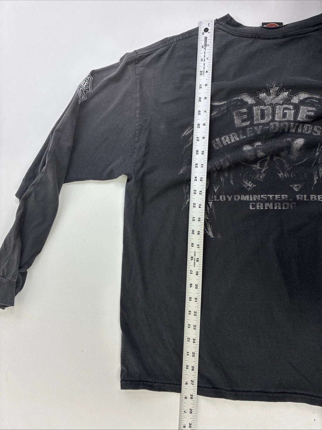 Vintage Harley Davidson Skull Flame Long Sleeve T-Shirt Size Large