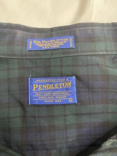 Sir Pendleton Wool Button Up Shirt Size Large Plaid