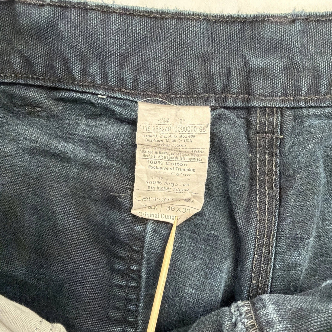 Carhartt Canvas Carpenter Work Pants Size 38 X 30 Black