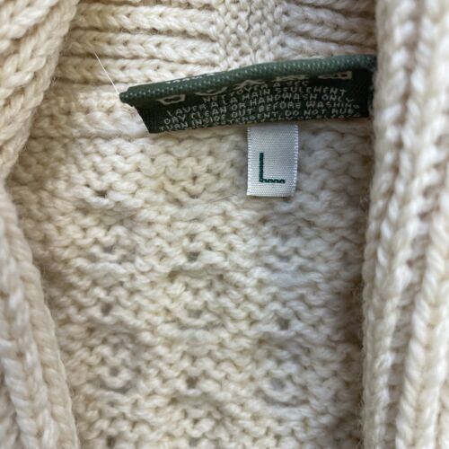 Vintage Carraigdonn Wool Cable Knit Cardigan Sweater Size Large Fisherman