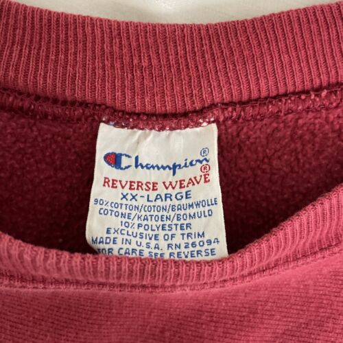 Vintage Champion Reverse Weave Crewneck Sweatshirt Size 2XL Red 90s