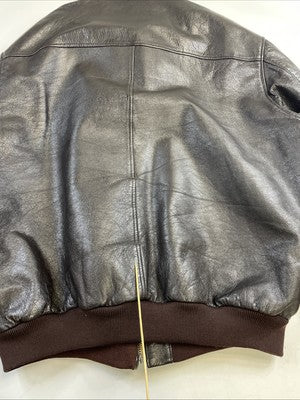 Vintage L.L. Bean Leather Bomber Jacket Size 2XL Tall Black