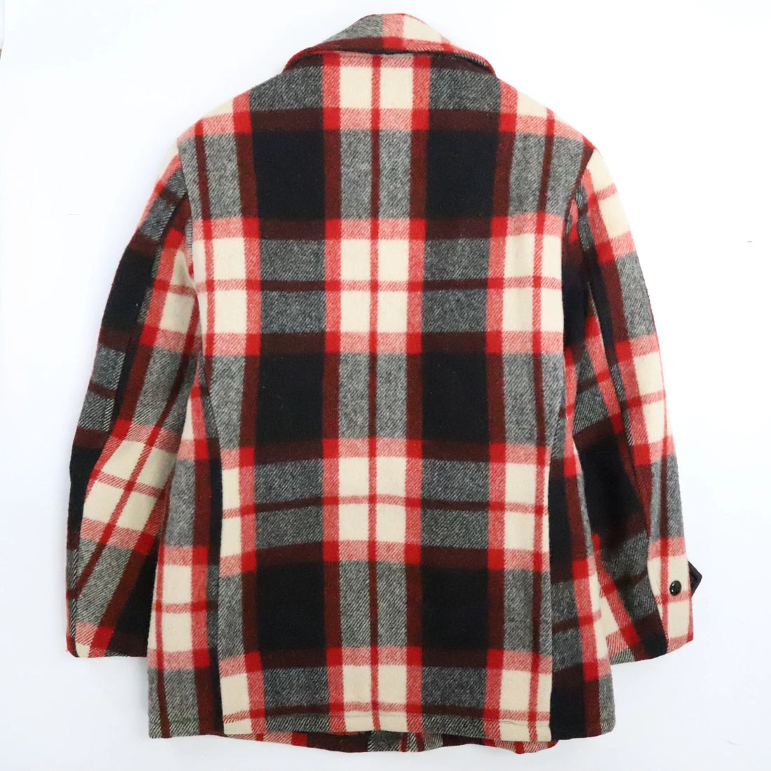 Vintage Wool Parka Coat Jacket Size Large Plaid Conmar Zip