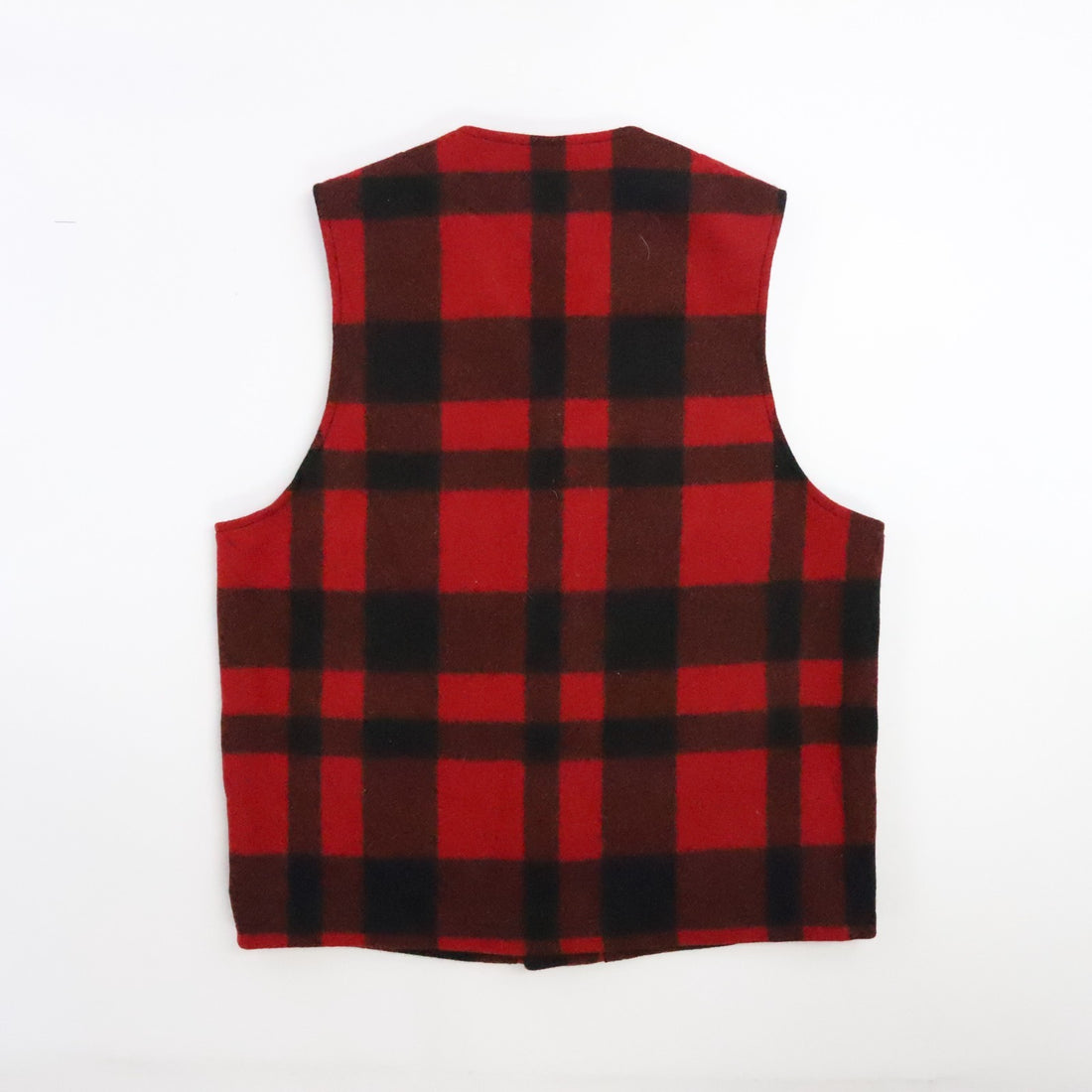 C.C. Filson Co. Wool Vest Jacket Size Medium Red Buffalo Plaid Mackinaw