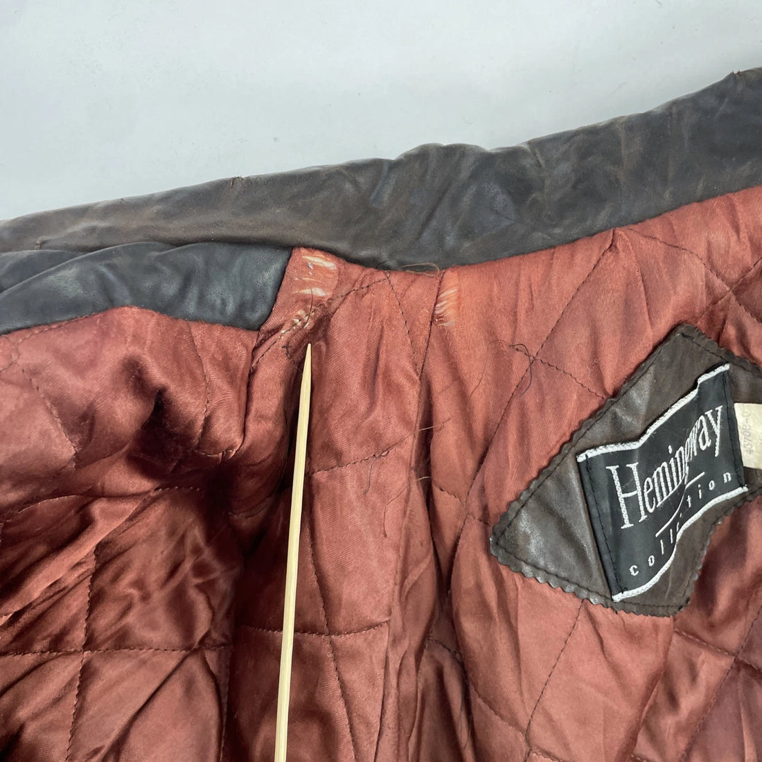 Vintage Hemingway Leather Wool Coat Jacket Size Medium Western Aztec