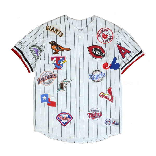 Vintage Team Logo Patch All Star Game Majestic Baseball Jersey 2XL 200 –  Throwback Vault