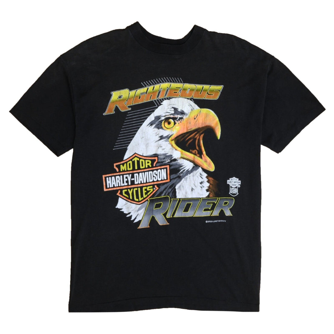 Vintage Harley Davidson Righteous Rider Eagle T-Shirt Size Small