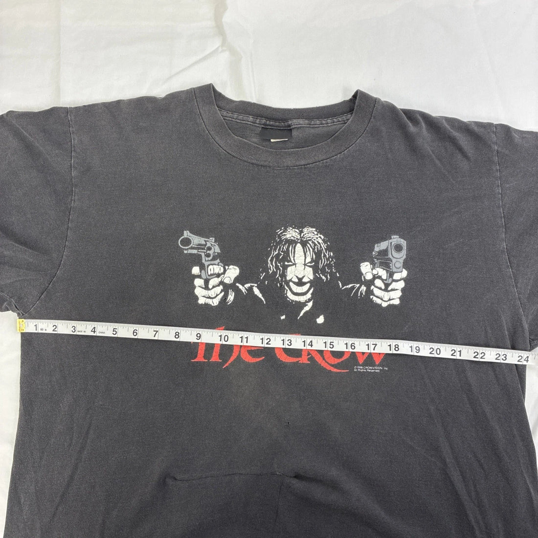 Vintage The Crow Pistol Revolver T-Shirt Size XL Movie Promo 1998 90s