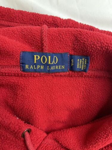 Polo Ralph Lauren USA Flag Fleece Hoodie Size Small Red