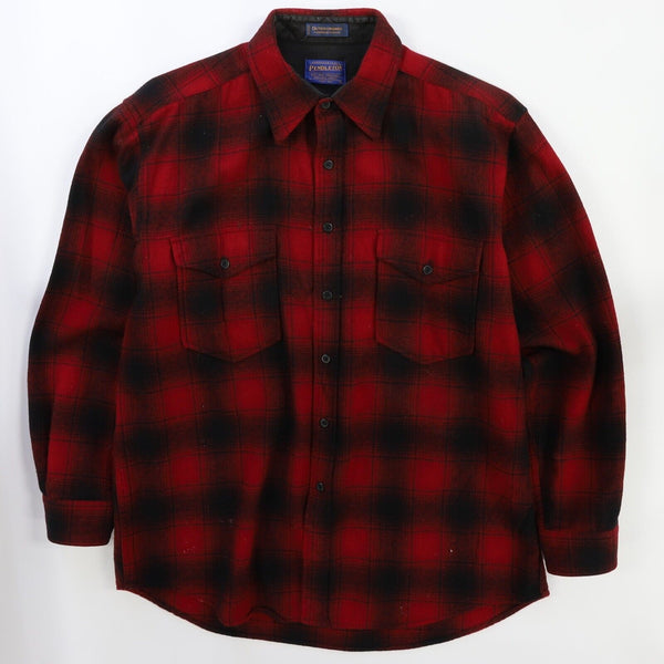 Vintage Pendleton Wool Field Button Up Shirt Size Large Red Plaid Outd –  Throwback Vault