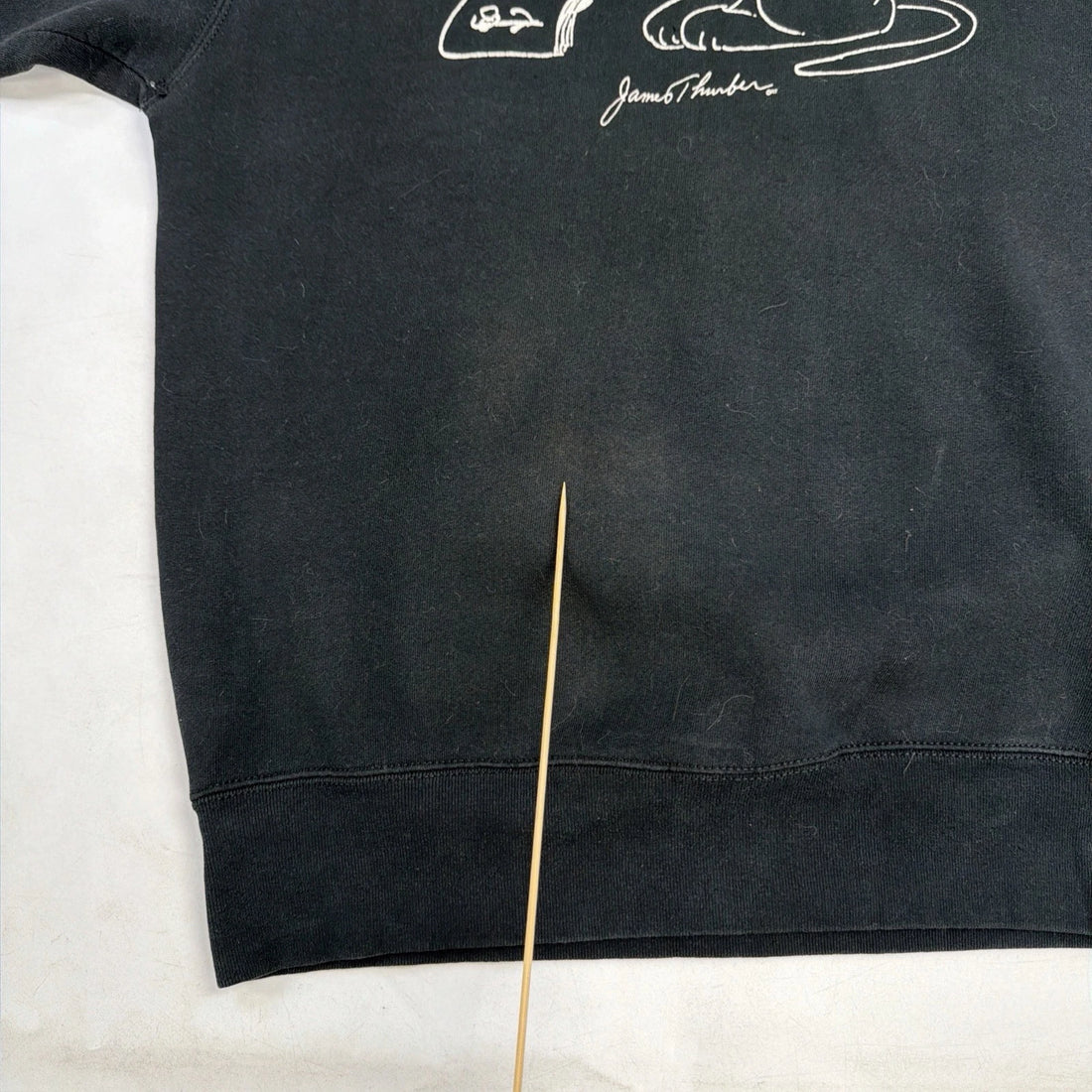 Vintage Dog Line Art Crewneck Sweatshirt Size Large Black