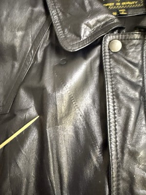 Vintage Reed Leather Bomber Jacket Size 48 Black