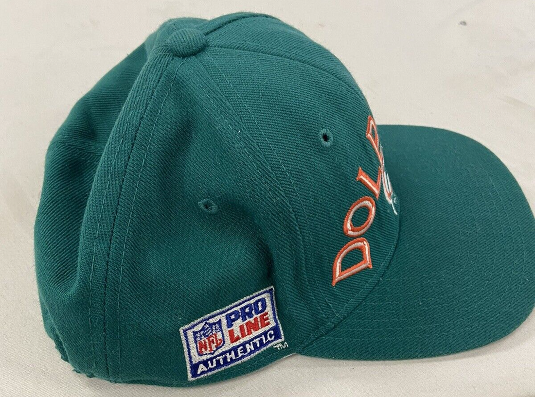 Vintage Miami Dolphins Sports Specialties Fitted Hat Size 7 1/4 Teal NFL