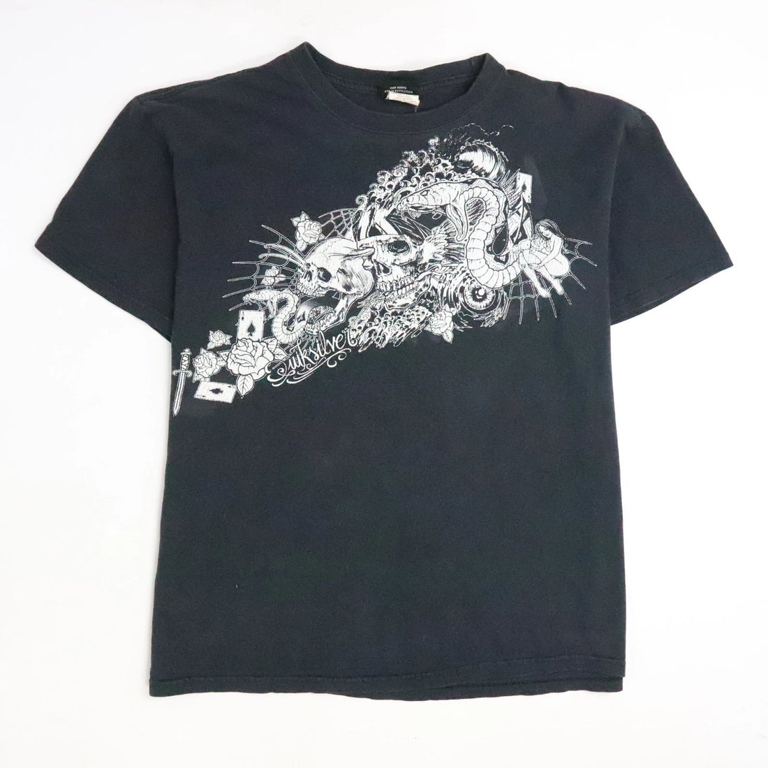 Vintage Quiksilver Snake Skull T-Shirt Size Large