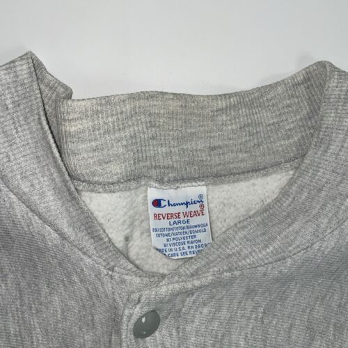 Vintage Champion Reverse Weave Sweatshirt Cardigan Size Large Gray 90s