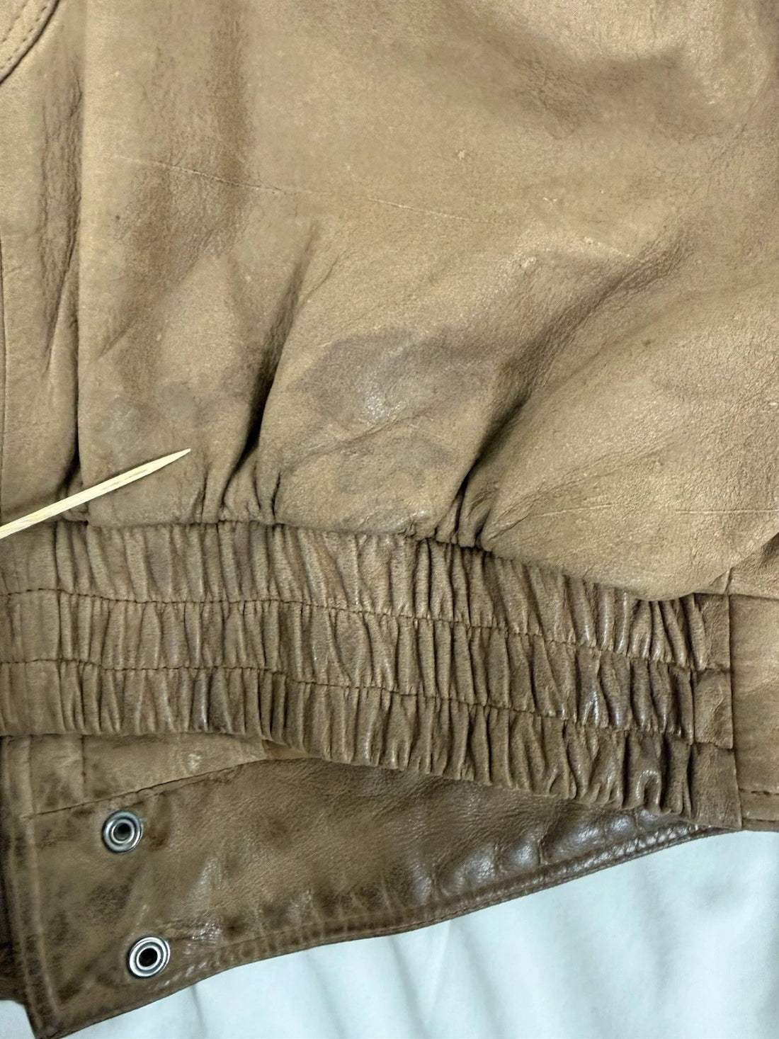 Leather Bomber Jacket Size Medium Brown