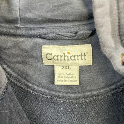Vintage Carhartt Full Zip Sweatshirt Hoodie Size 2XL Blue