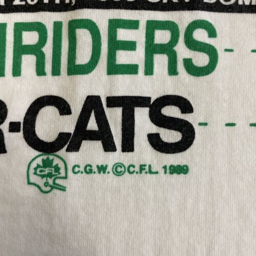 Vintage Saskatchewan Roughriders Grey Cup Champions T-Shirt Medium 1989 80s CFL