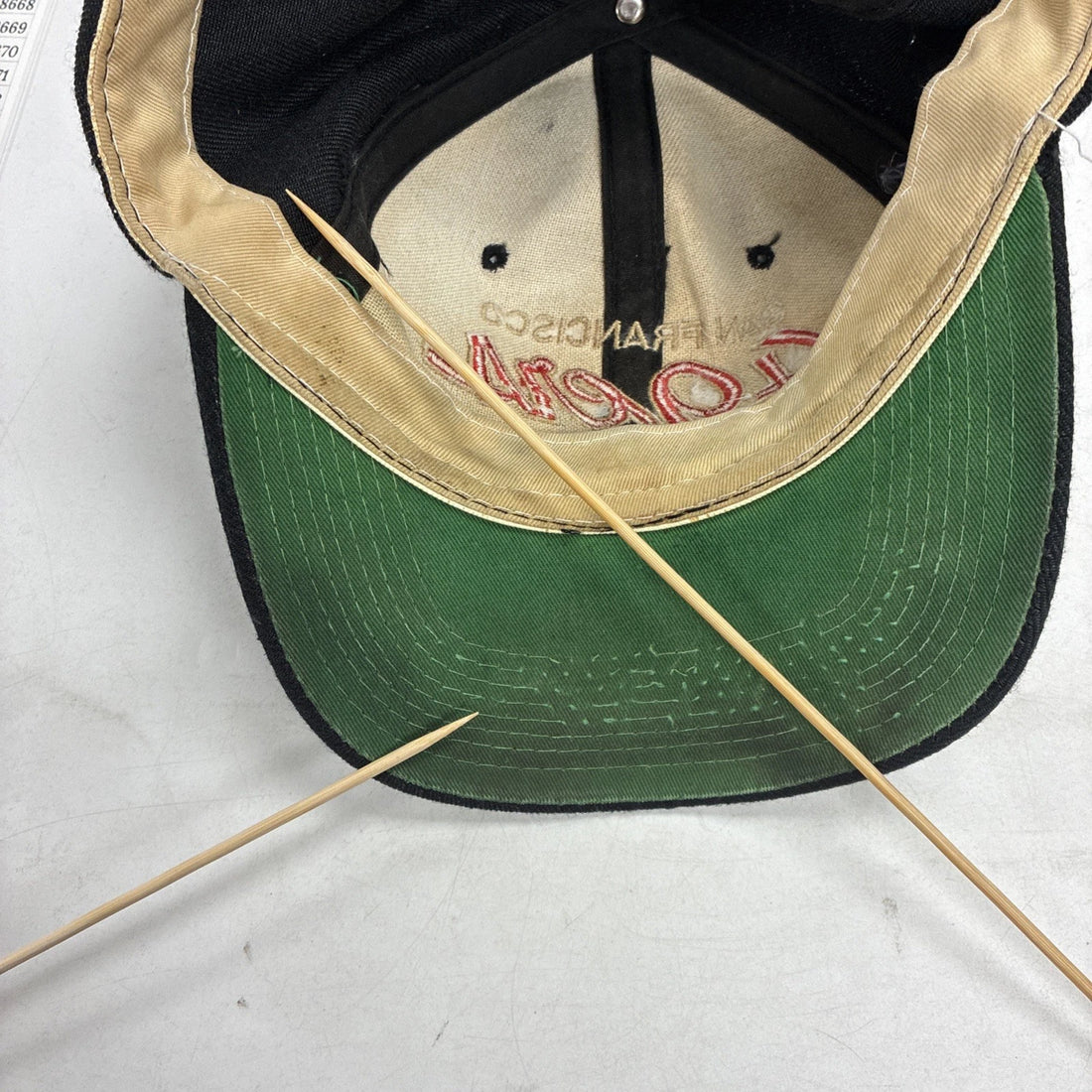 Vintage San Francisco 49ers Script Wool Snapback Hat Cap OSFA Black Dome 90s NFL