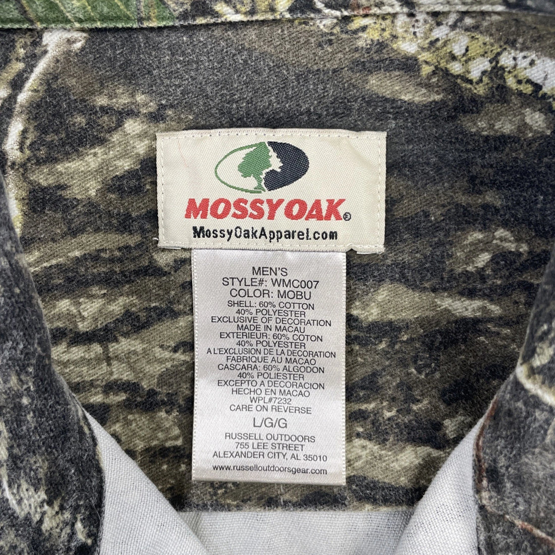 Mossy Oak Break Up Camo Button Up Shirt Size Large