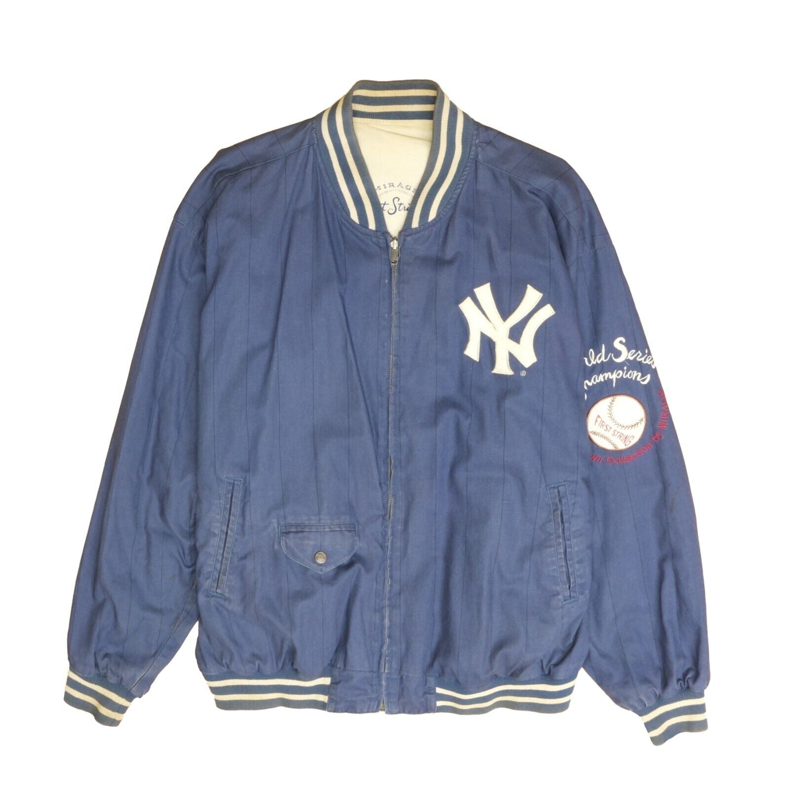 Vintage New York Yankees World Series Mirage Jacket XL Reversible MLB