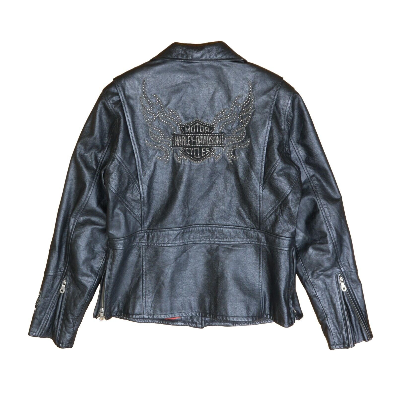 Vintage Harley Davidson Leather Classic Motorcycle Jacket Size Large  Rhinestones