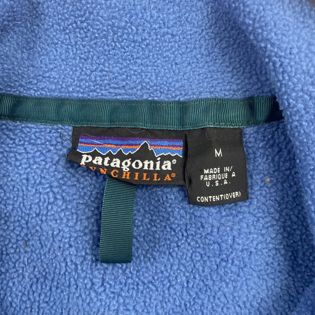 Vintage Patagonia Synchilla Snap T Pullover Fleece Jacket Size Medium Blue 90s