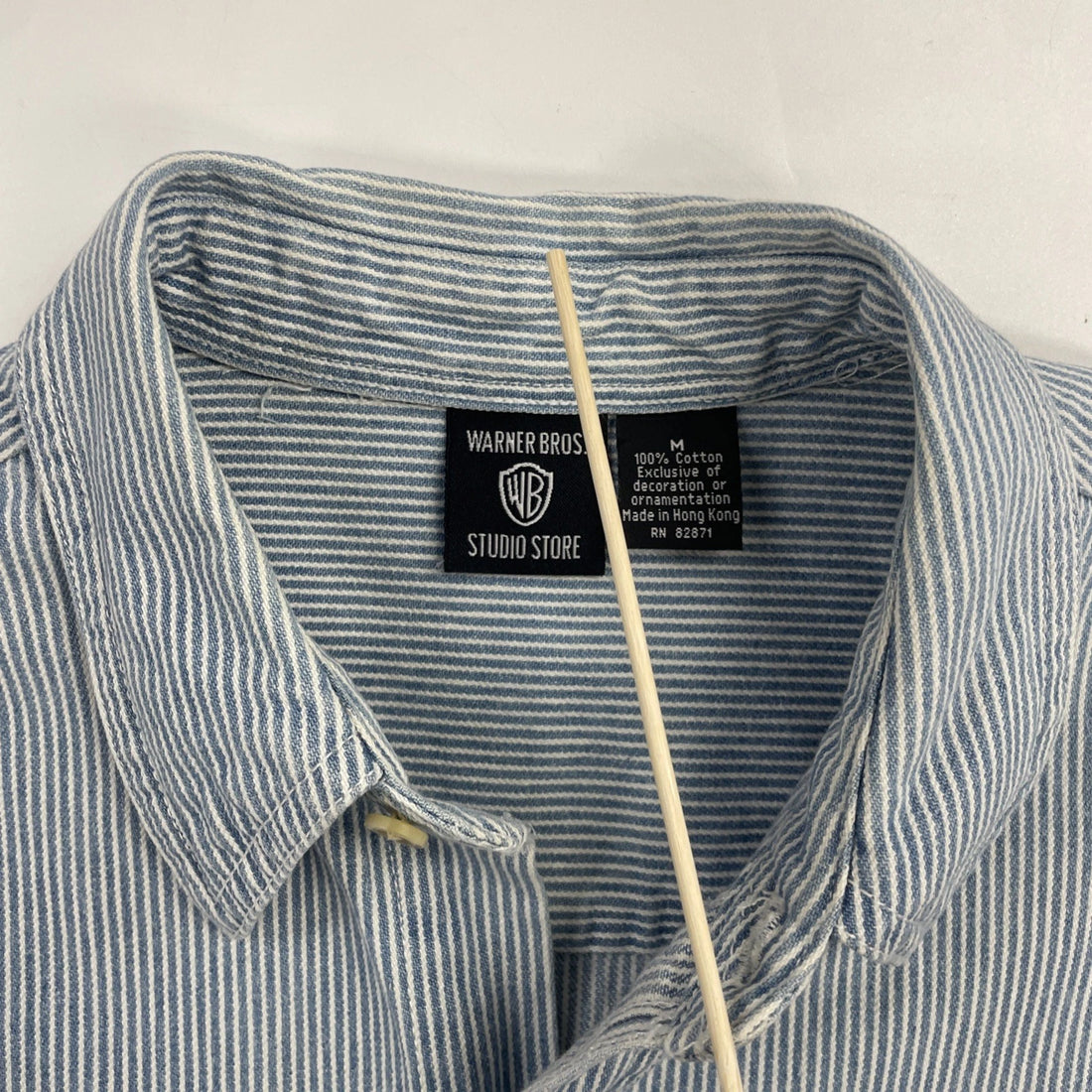 Vintage Looney Tunes Warner Bros Button Up Shirt Size Medium Striped