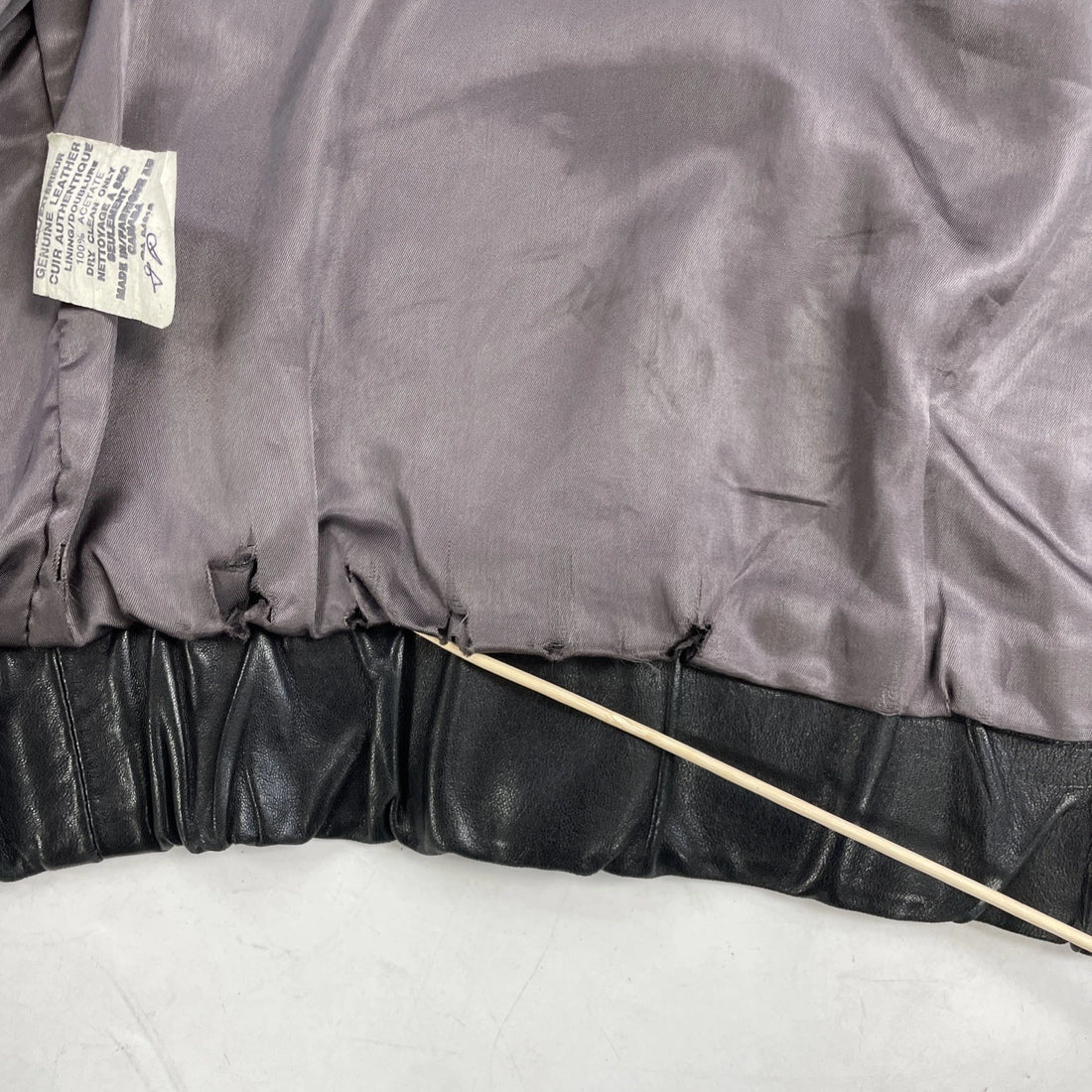 Vintage London Fog Leather Bomber Jacket Size XL Black