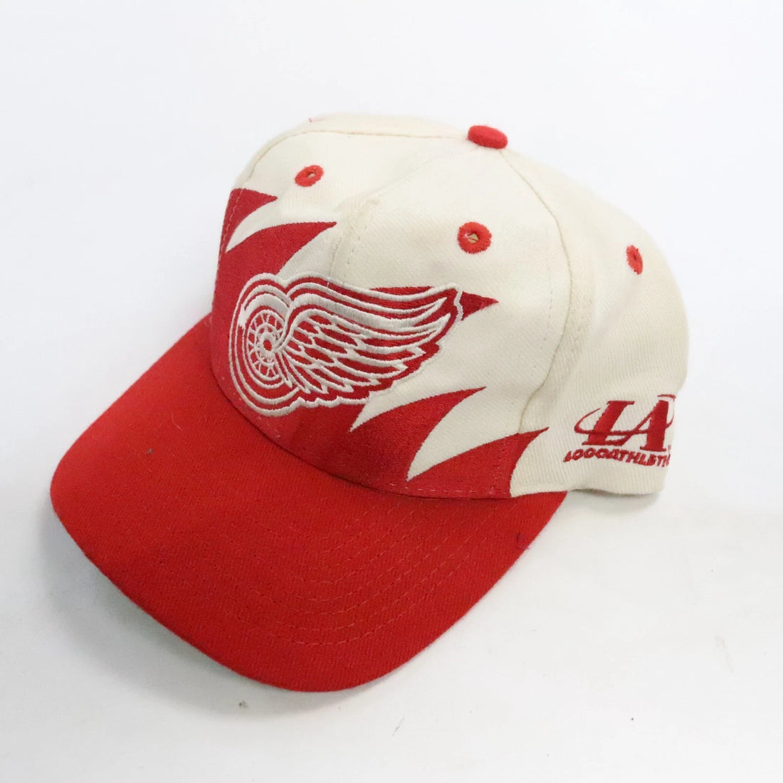 Vintage Detroit Red Wings Sharktooth Logo Athletic Snapback Hat OSFA 90s NHL
