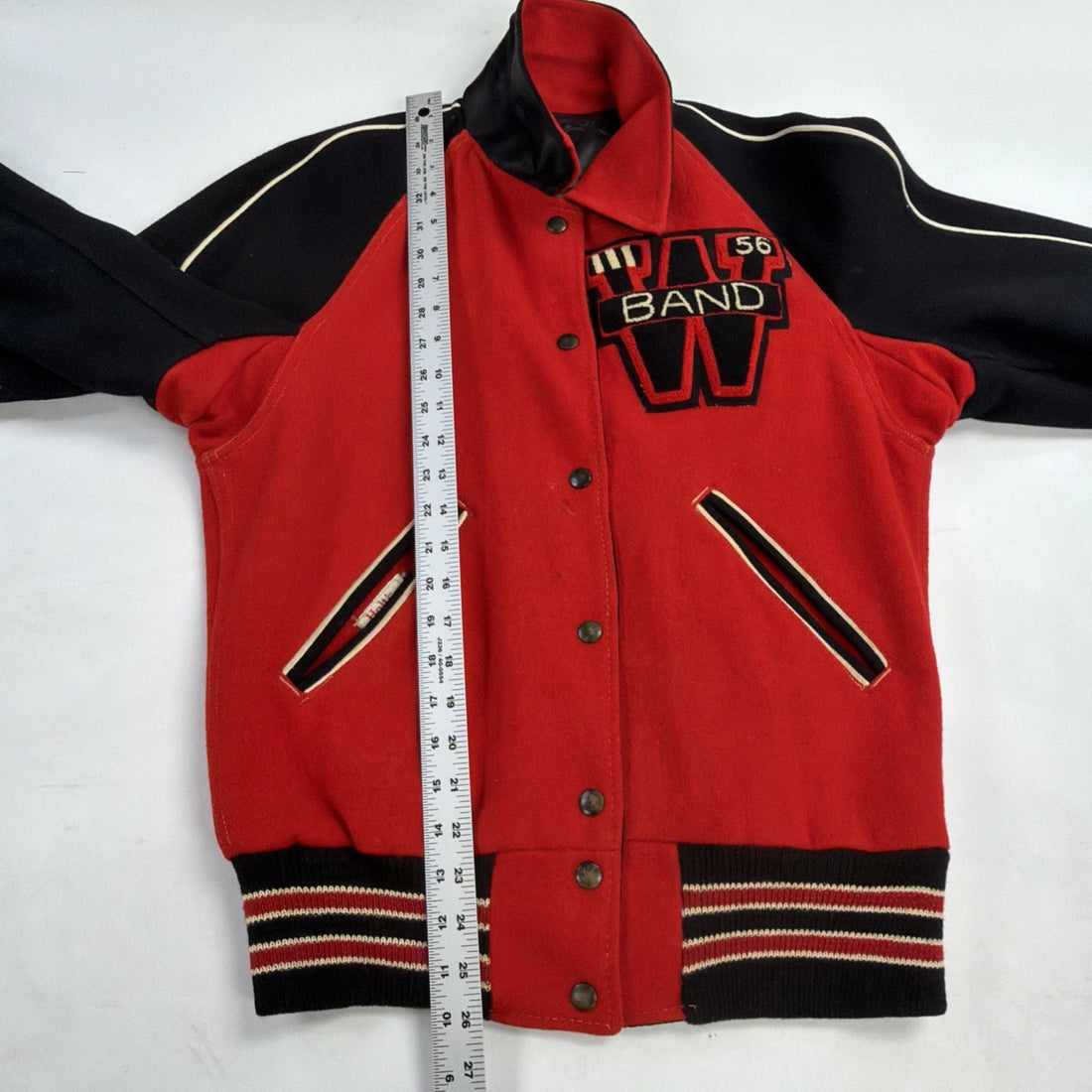 Vintage W Band Wool Varsity Letterman Jacket Size Small 1956 50s