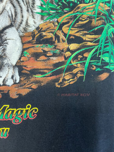 Vintage Siegfried Roy At The Mirage Habitat T-Shirt Size XL White Tiger 1995 90s