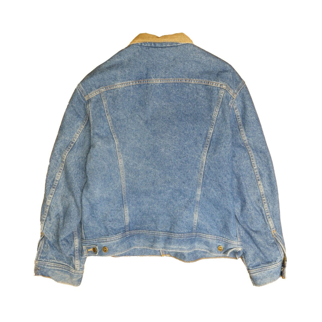 Vintage Lee Storm Rider Denim Jean Trucker Jacket Size 46 Blue Blanket Lined 60s
