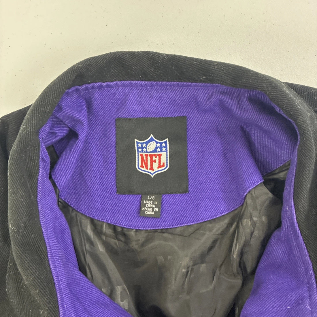 Baltimore Ravens Varsity Racing Bomber Jacket Size Large NFL