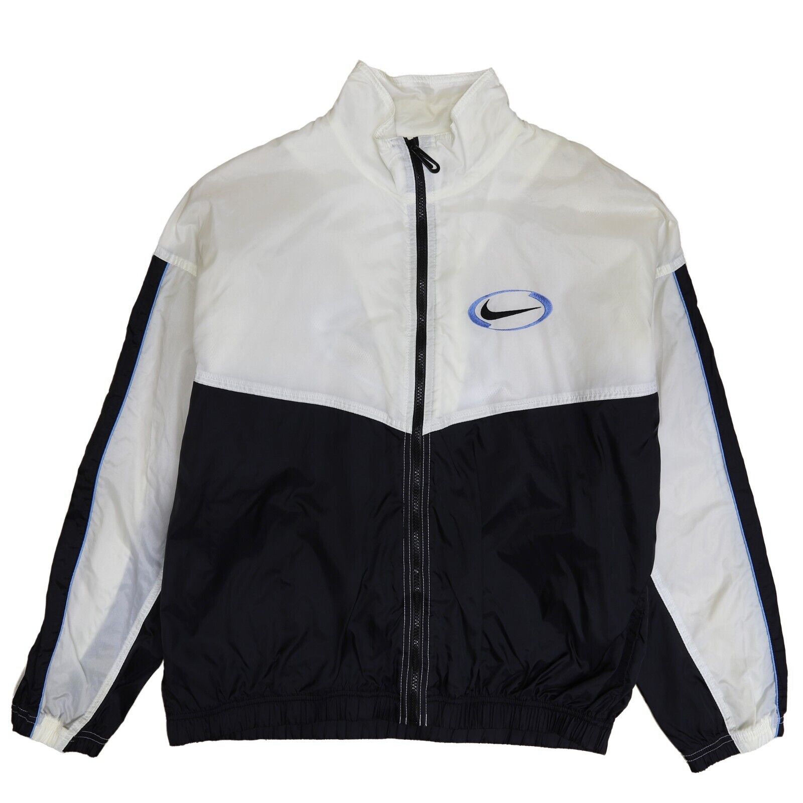 Blue and white nike windbreaker best sale