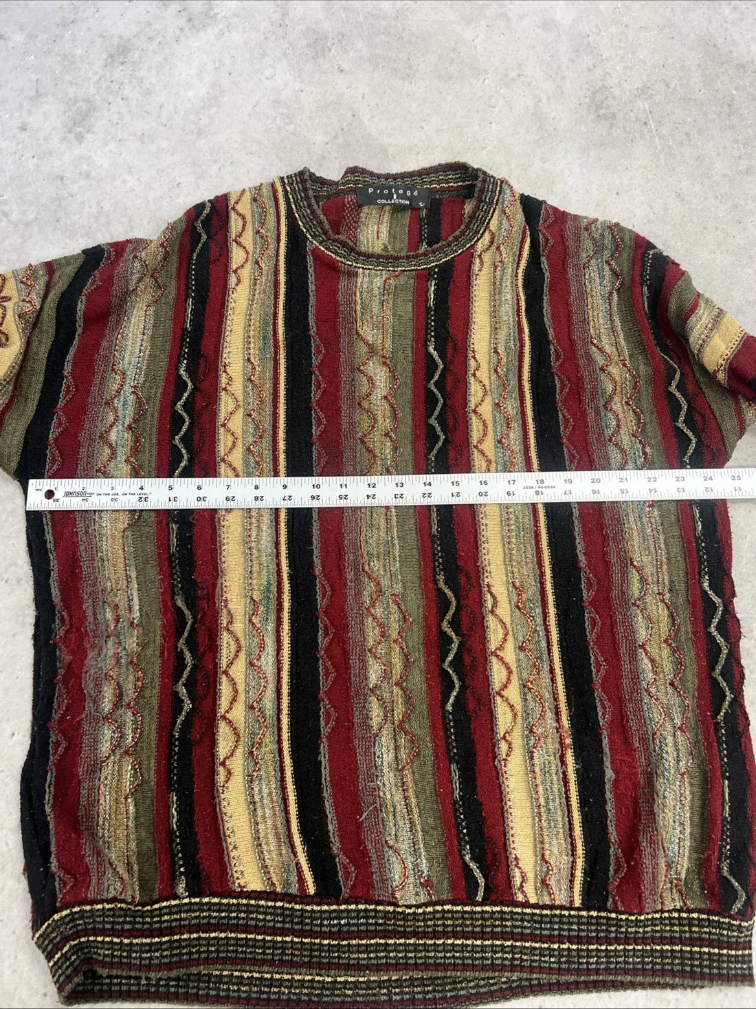 Vintage Protege 3D Knit Crewneck Sweater Size Large