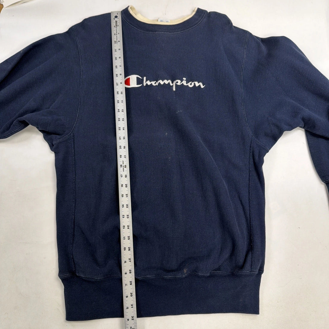 Vintage Champion Reverse Weave Crewneck Sweatshirt Size 2XL Blue Spell Out 90s