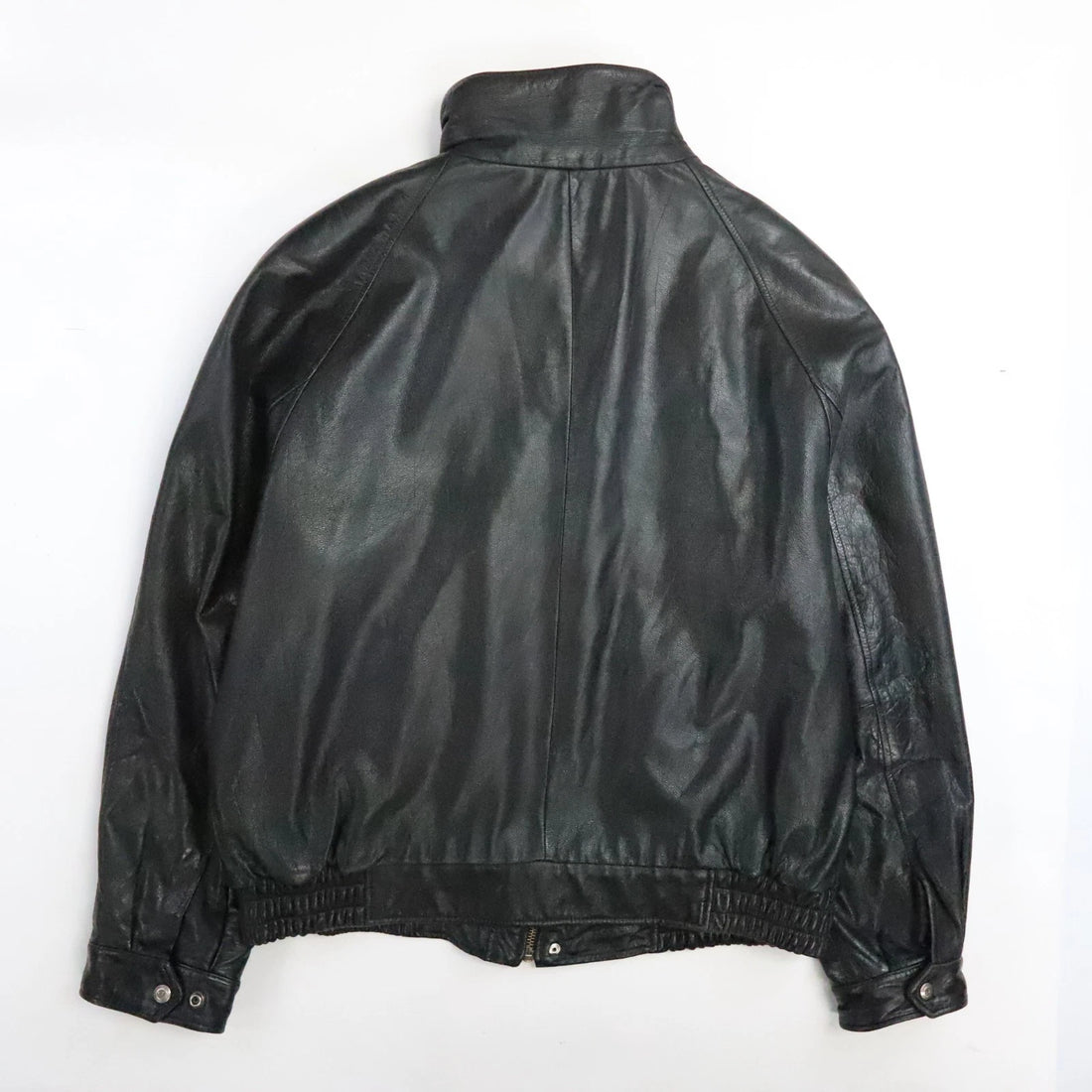 Vintage London Fog Leather Bomber Jacket Size Large Black