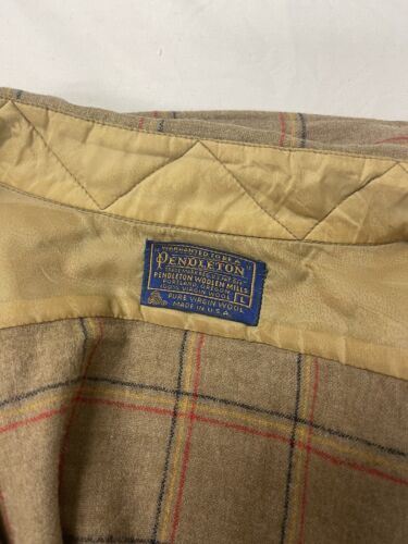 Vintage Pendleton Wool Lodge Button Up Shirt Size Large Plaid