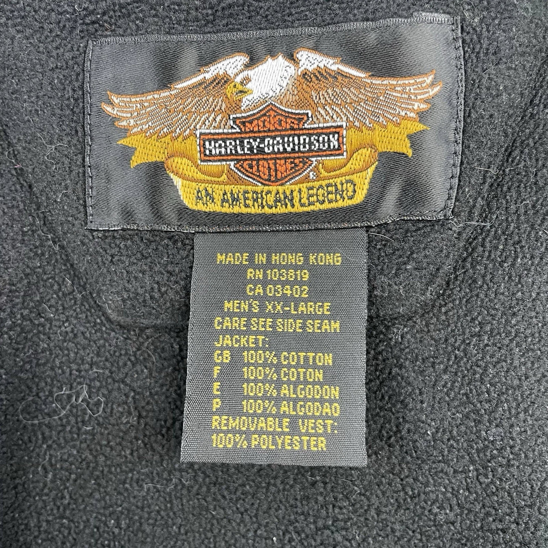 Harley Davidson Fleece Vest Jacket Size 2XL Black