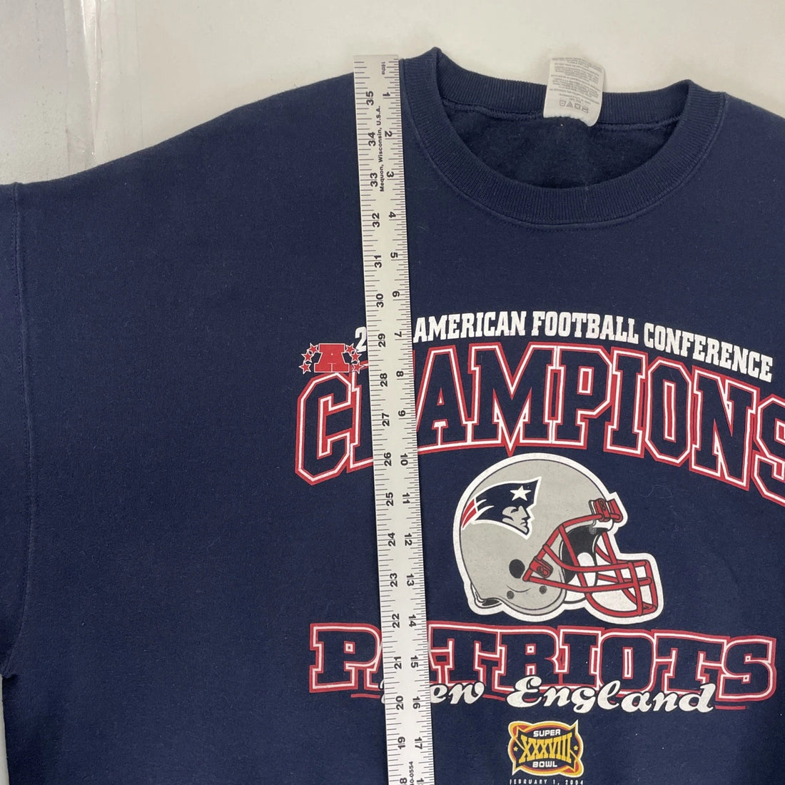 Vintage New England Patriots Super Bowl XXXVIII Sweatshirt Crewneck Size XL NFL