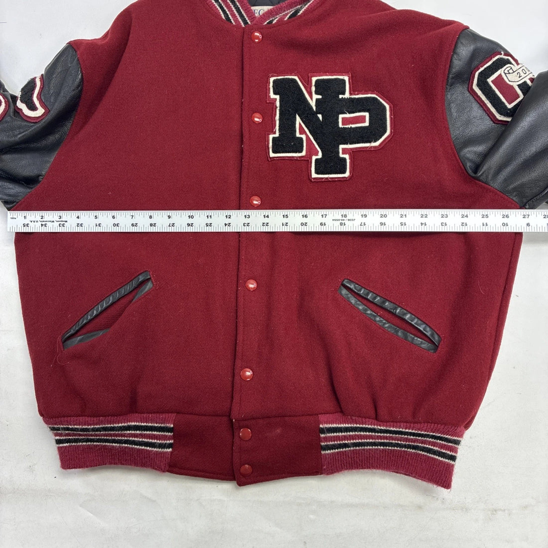 Vintage NP Football Leather Wool Varsity Jacket Size XL 2004
