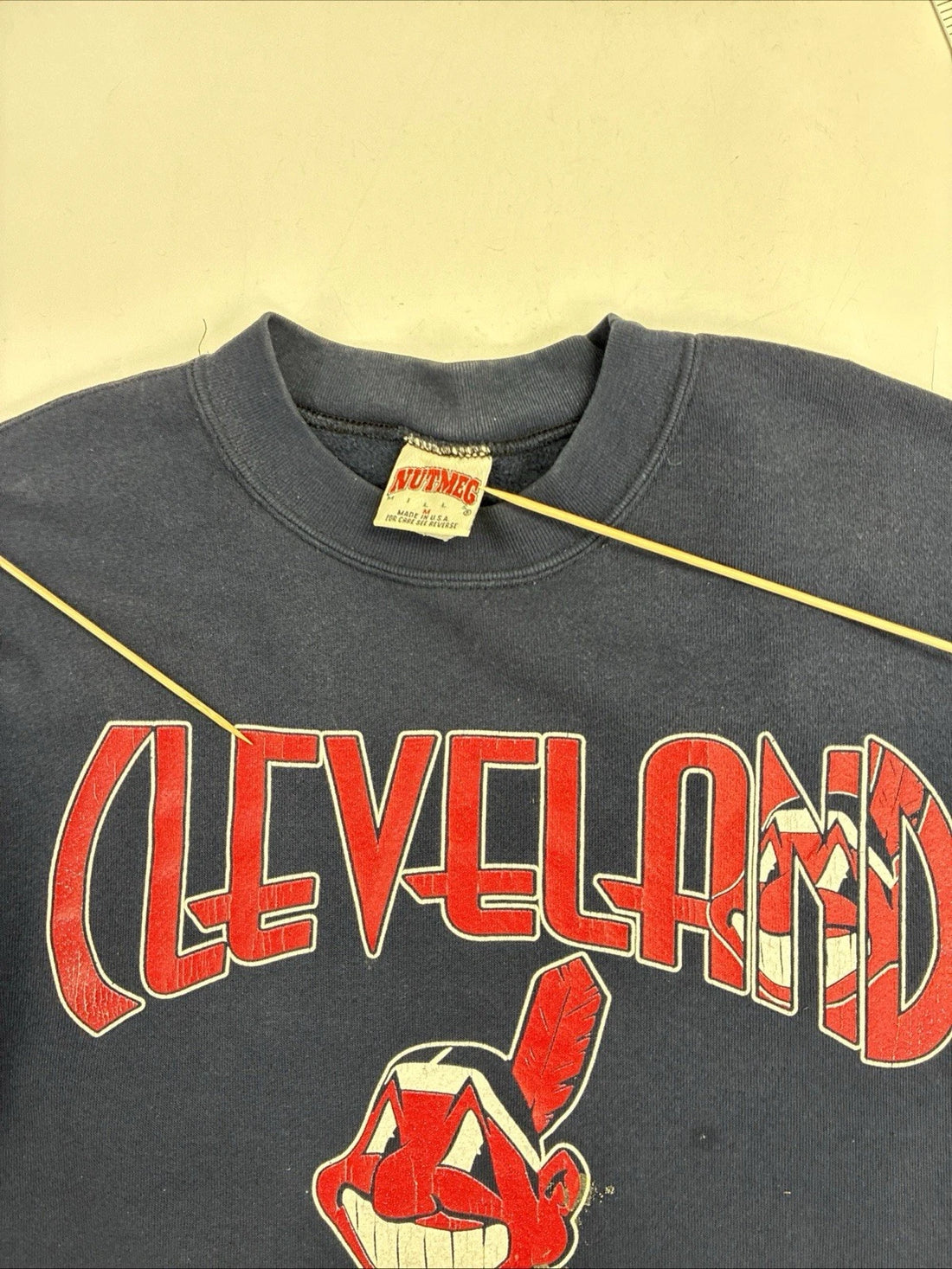 Vintage Cleveland Indians Nutmeg Crewneck Sweatshirt Size Medium 90s MLB