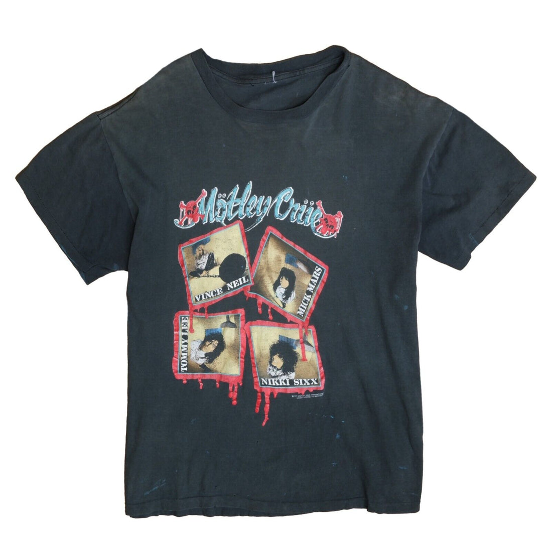 Vintage Motley Crue Kick Start My Heart T-Shirt Size Medium Band Tee 1989 80s