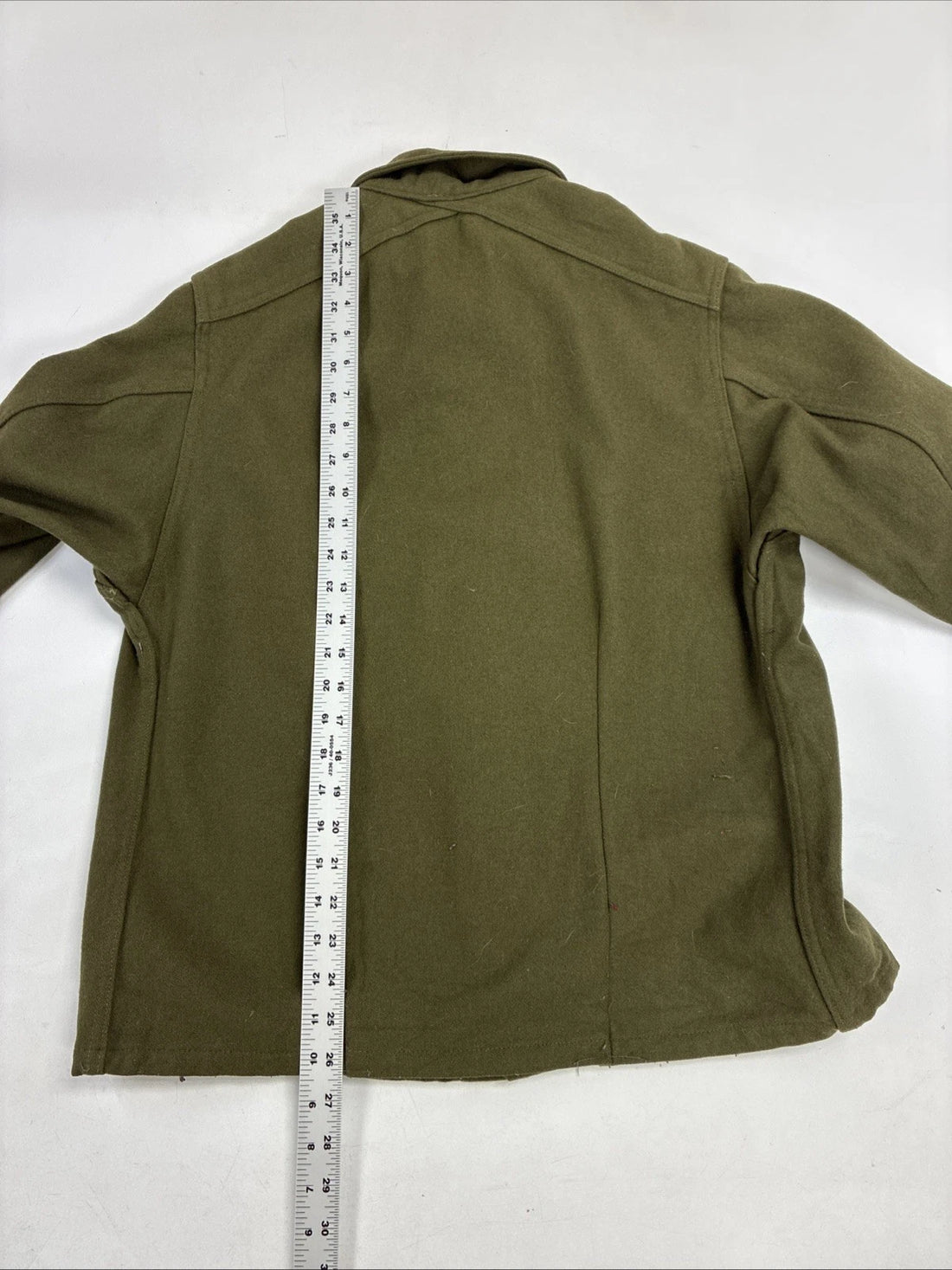 Military Army Wool Button Up Field Shirt Size Large